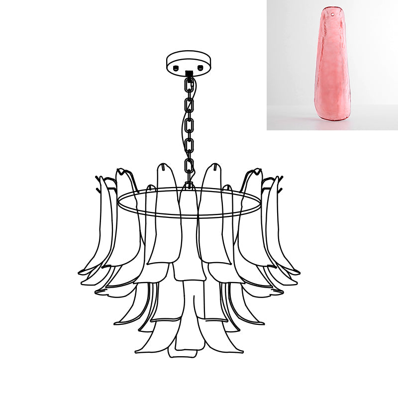 Murano Glass Leaf Chandelier | Handcrafted Italian Design | Copper & Multi-Color Options