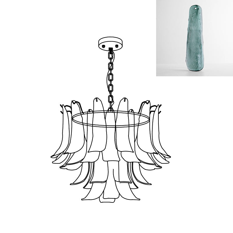Murano Glass Leaf Chandelier | Handcrafted Italian Design | Copper & Multi-Color Options