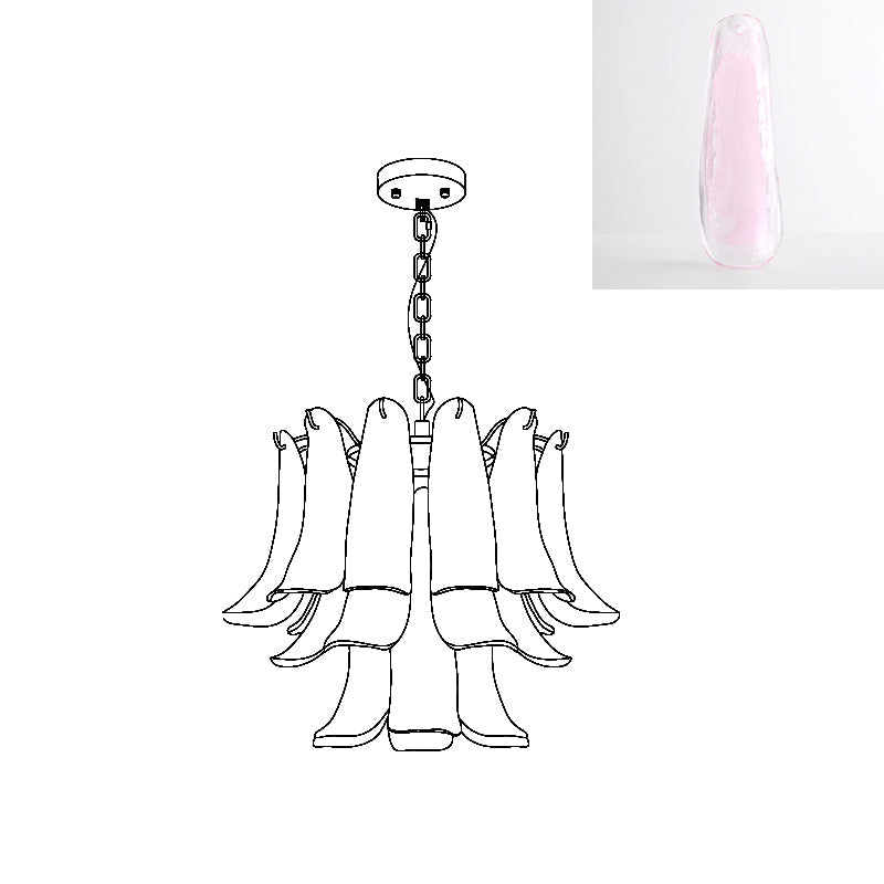 Murano Glass Leaf Chandelier | Handcrafted Italian Design | Copper & Multi-Color Options