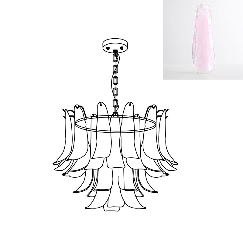 Murano Glass Leaf Chandelier | Handcrafted Italian Design | Copper & Multi-Color Options