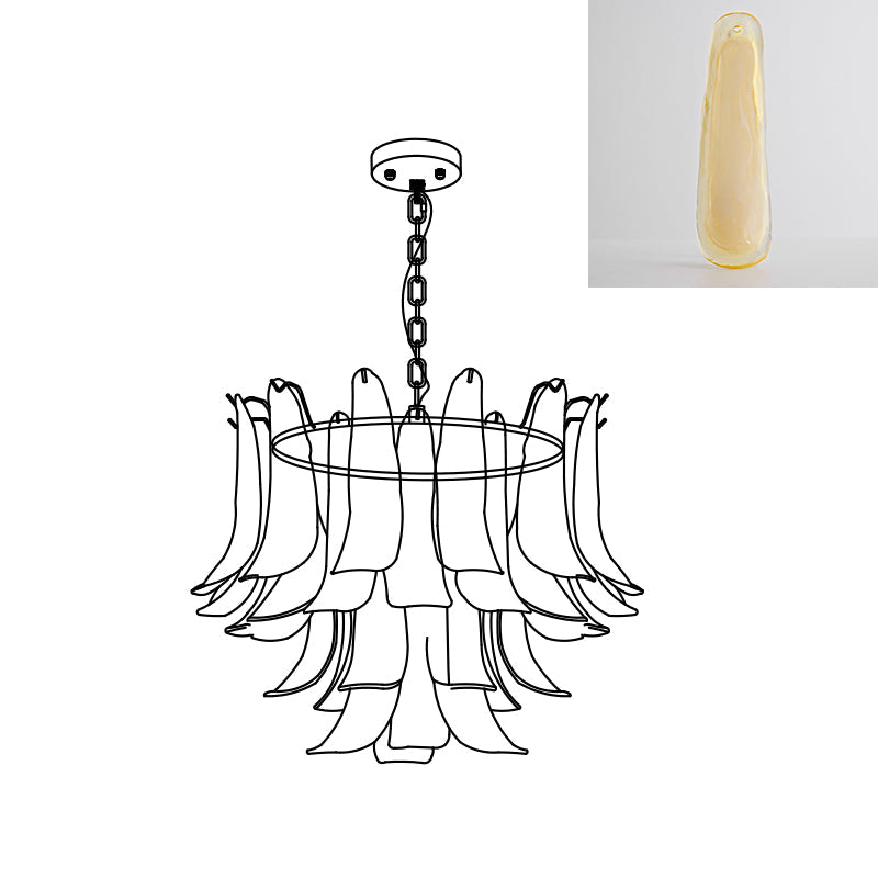 Murano Glass Leaf Chandelier | Handcrafted Italian Design | Copper & Multi-Color Options