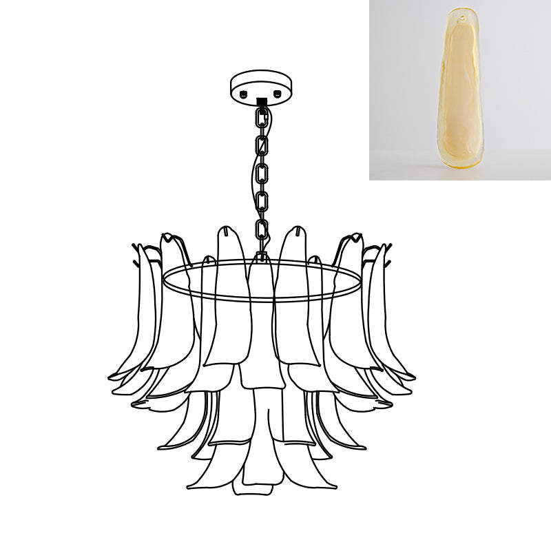 Murano Glass Leaf Chandelier | Handcrafted Italian Design | Copper & Multi-Color Options