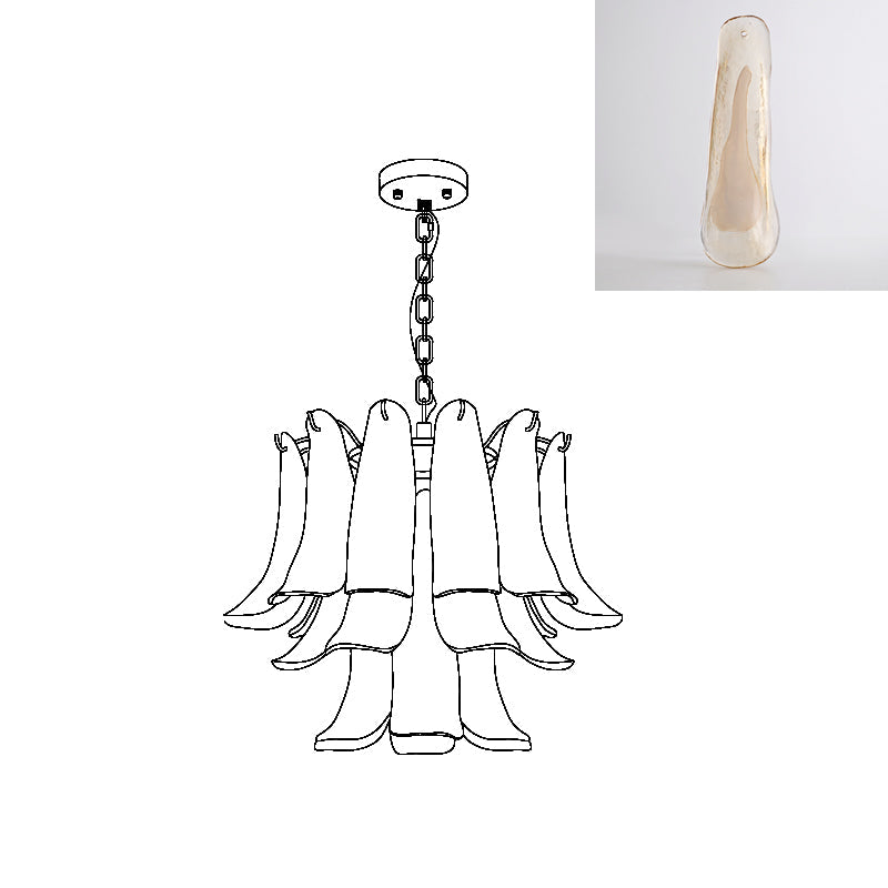 Murano Glass Leaf Chandelier | Handcrafted Italian Design | Copper & Multi-Color Options