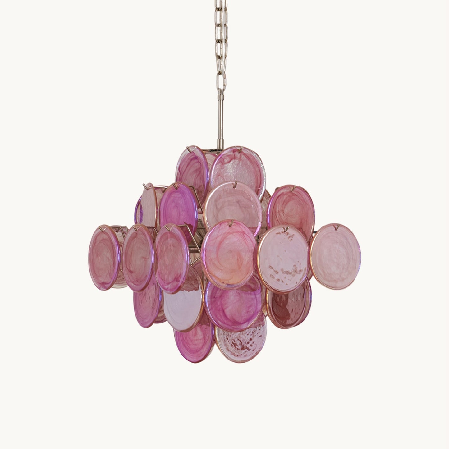 Murano Glass Chandelier | Handcrafted | Pink Cloud Shade
