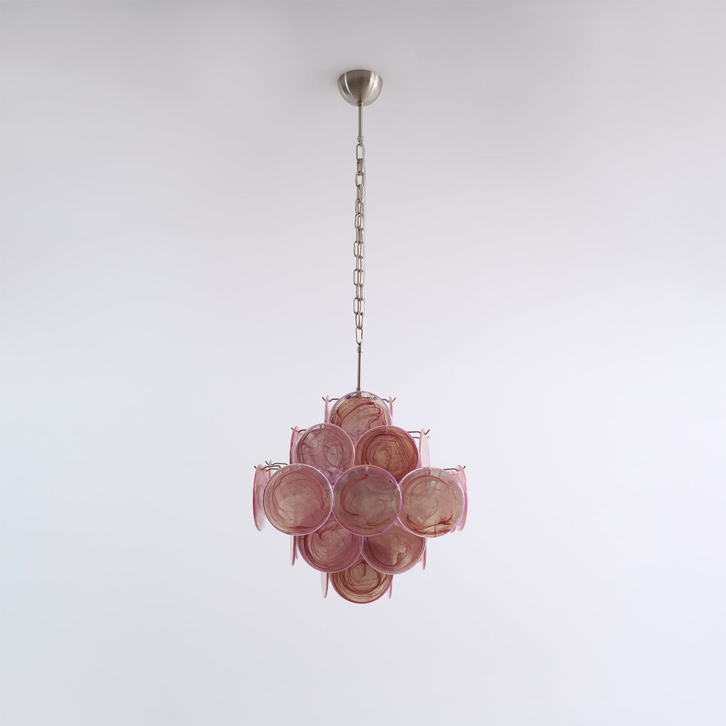 Murano Glass Chandelier | Handcrafted | Pink Cloud Shade