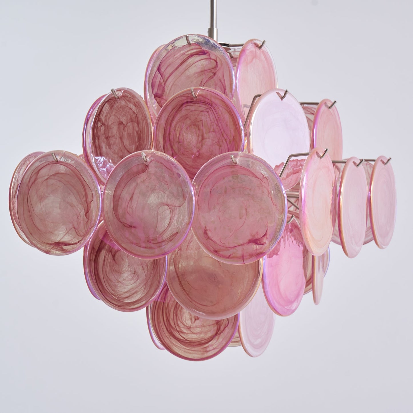 Murano Glass Chandelier | Handcrafted | Pink Cloud Shade