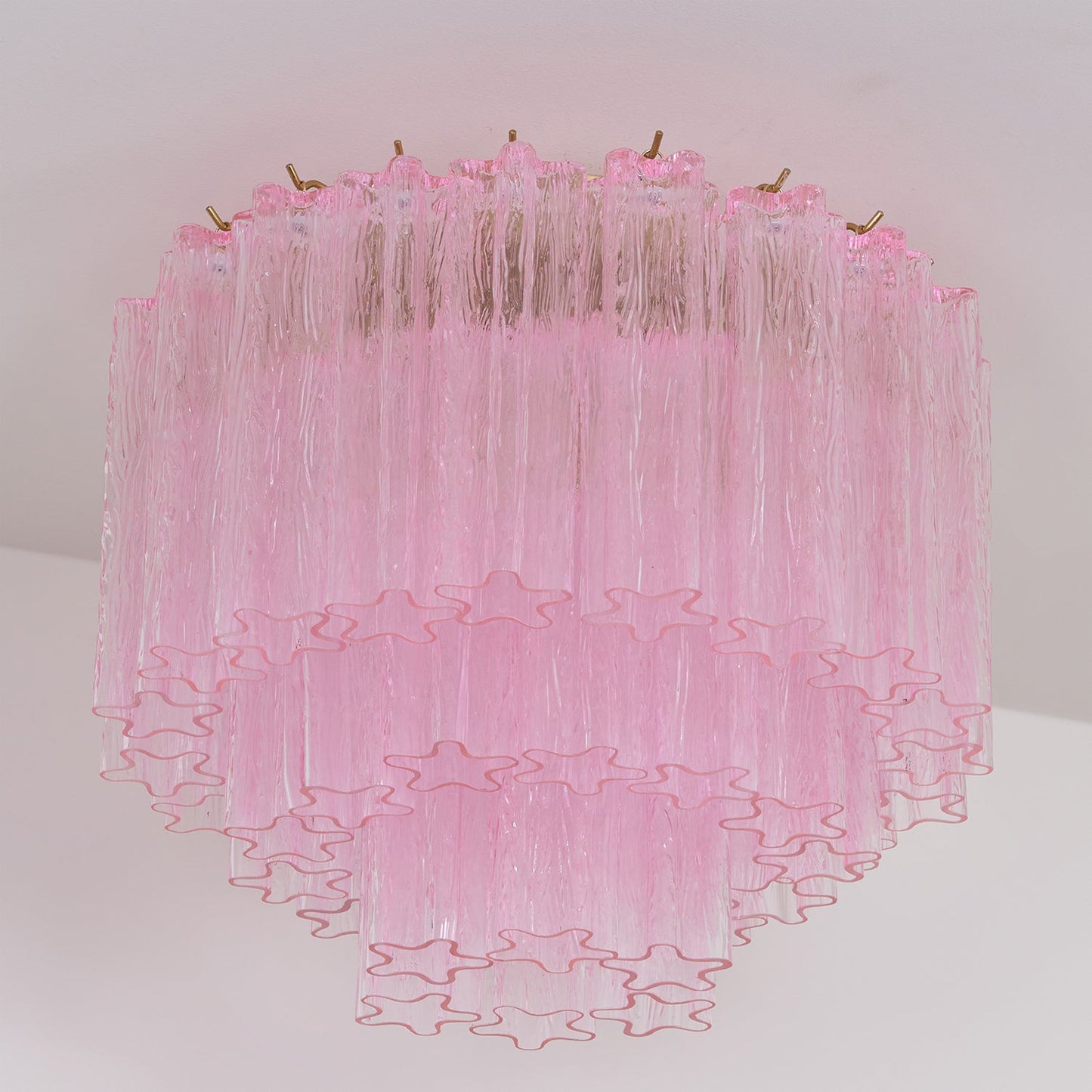 Murano Glass Ceiling Light | Pink | Gold Finish