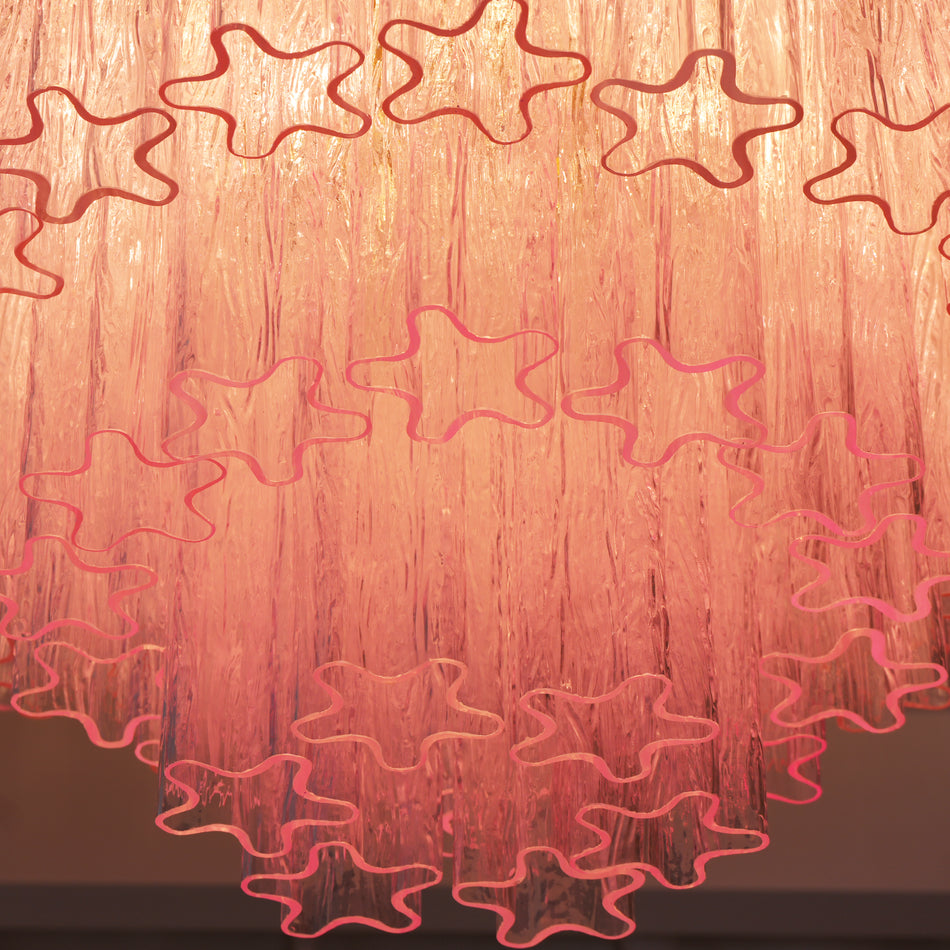 Murano Glass Ceiling Light | Pink | Gold Finish