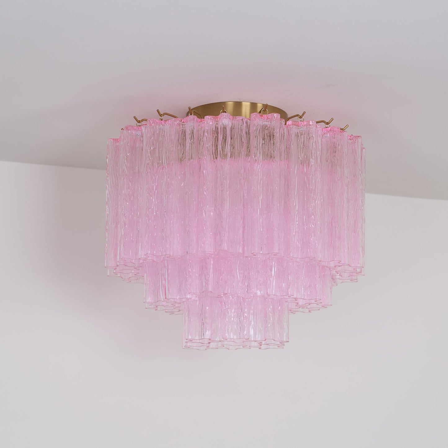 Murano Glass Ceiling Light | Pink | Gold Finish