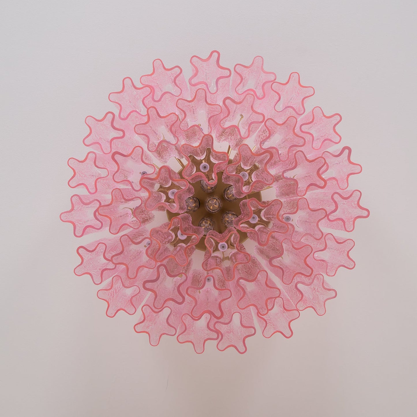 Murano Glass Ceiling Light | Pink | Gold Finish