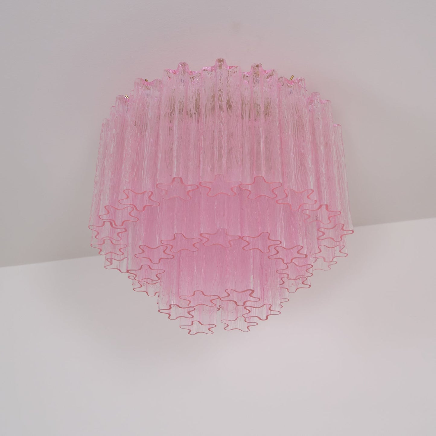 Murano Glass Ceiling Light | Pink | Gold Finish