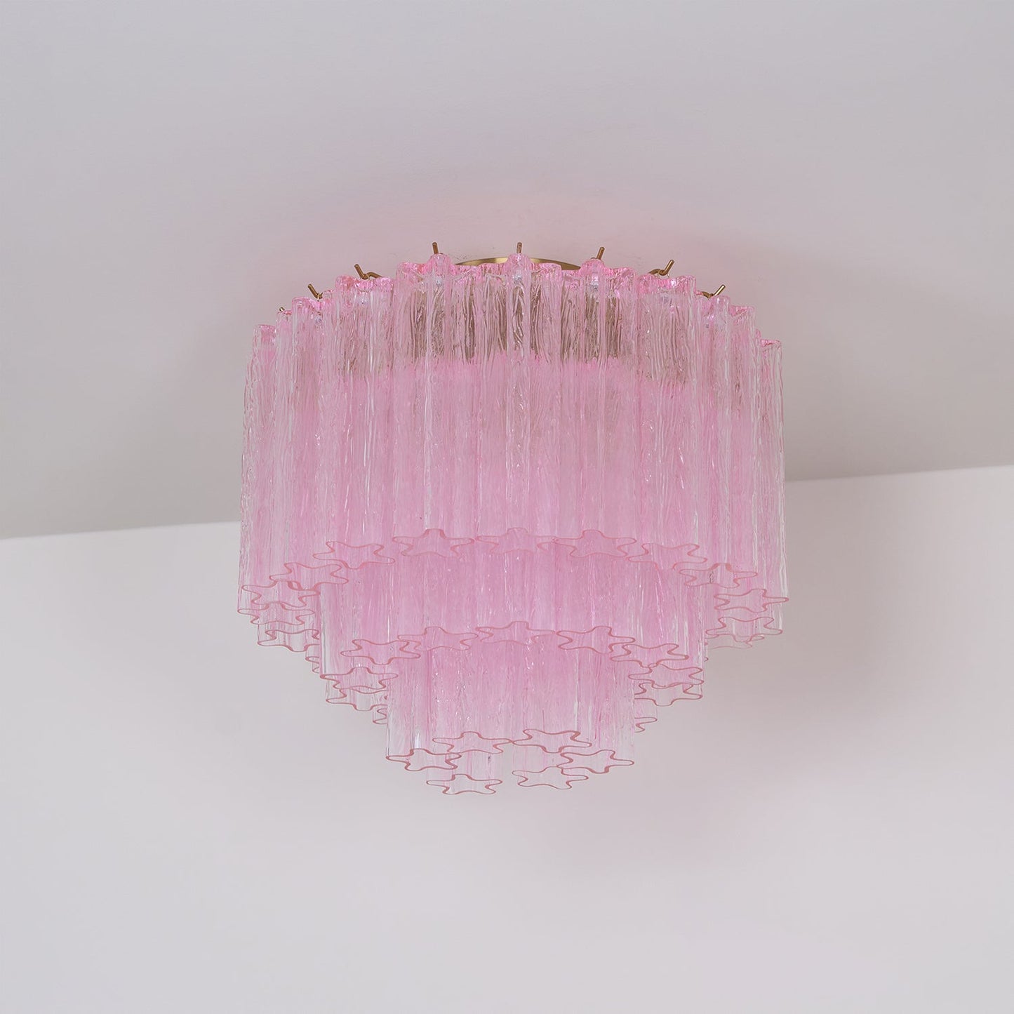 Murano Glass Ceiling Light | Pink | Gold Finish