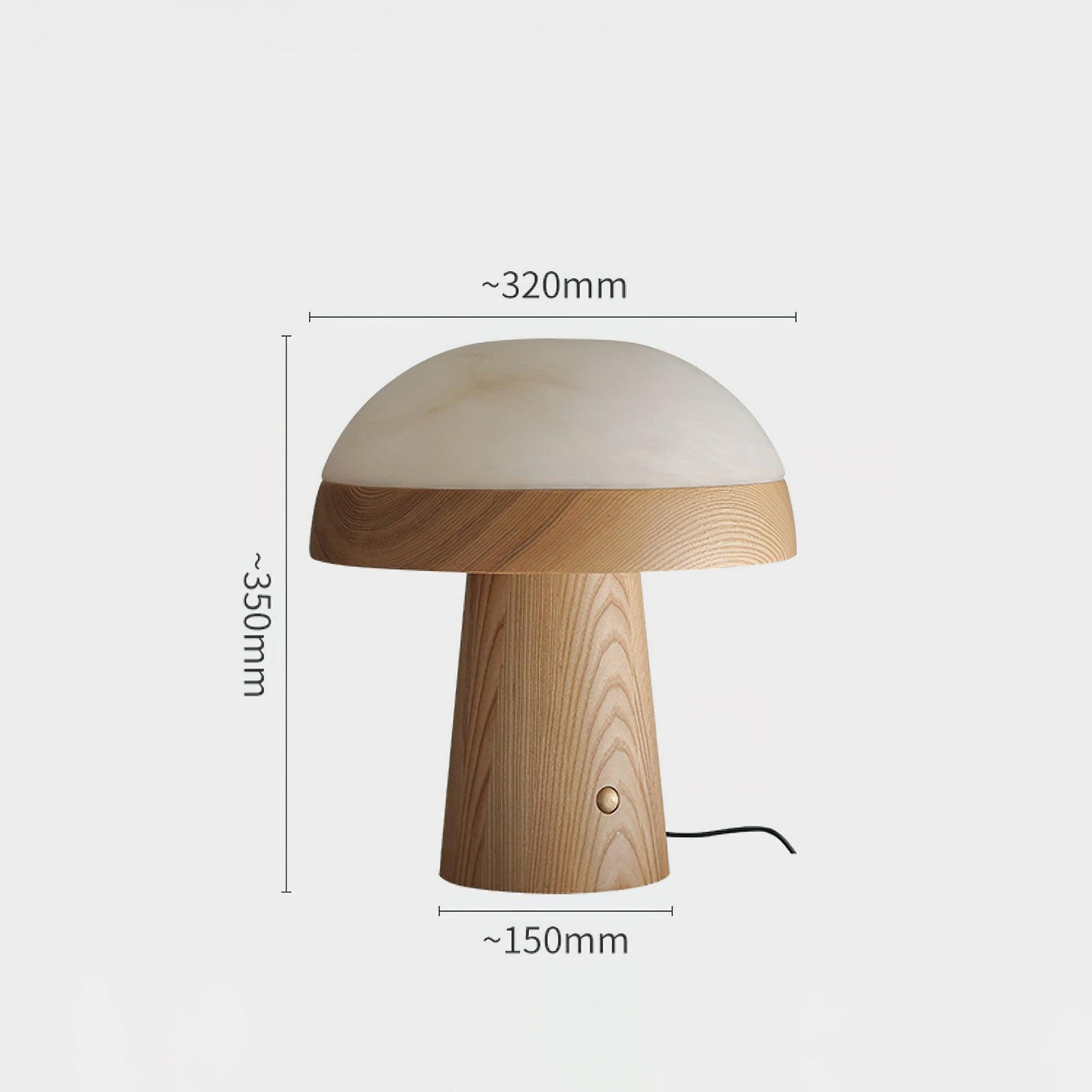 Mushroom Cloud Table Lamp | Wood & Alabaster | White Shade, Walnut & Black Options