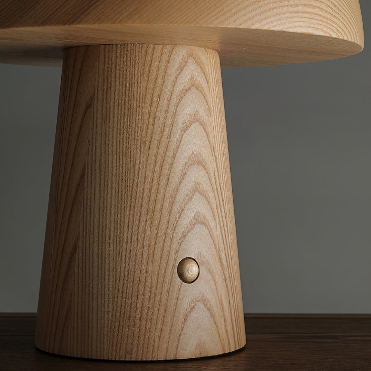 Mushroom Cloud Table Lamp | Wood & Alabaster | White Shade, Walnut & Black Options