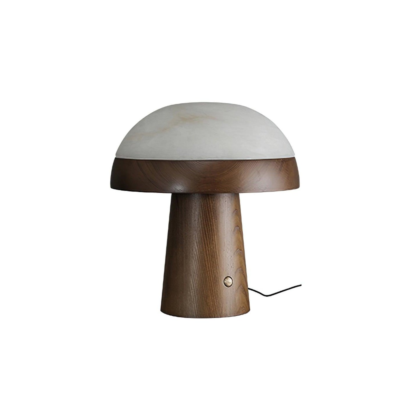 Mushroom Cloud Table Lamp | Wood & Alabaster | White Shade, Walnut & Black Options