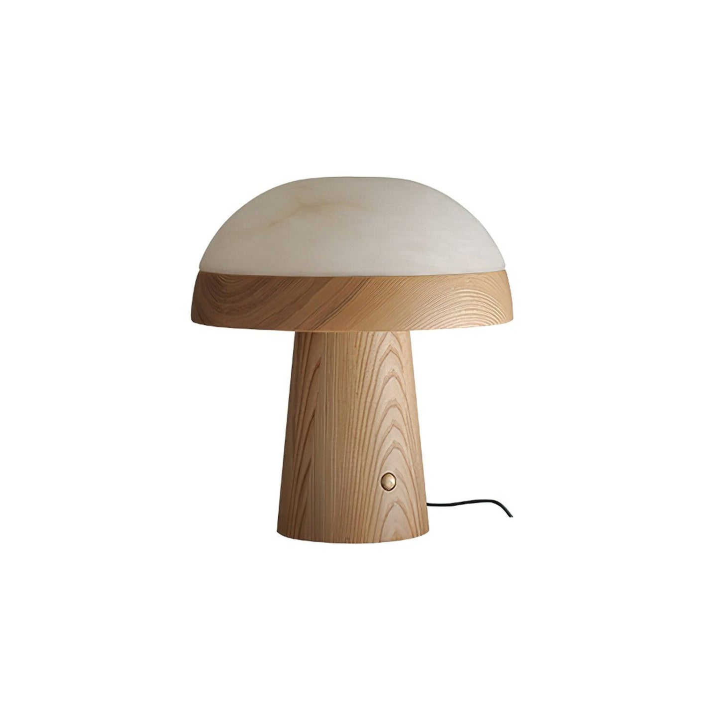 Mushroom Cloud Table Lamp | Wood & Alabaster | White Shade, Walnut & Black Options