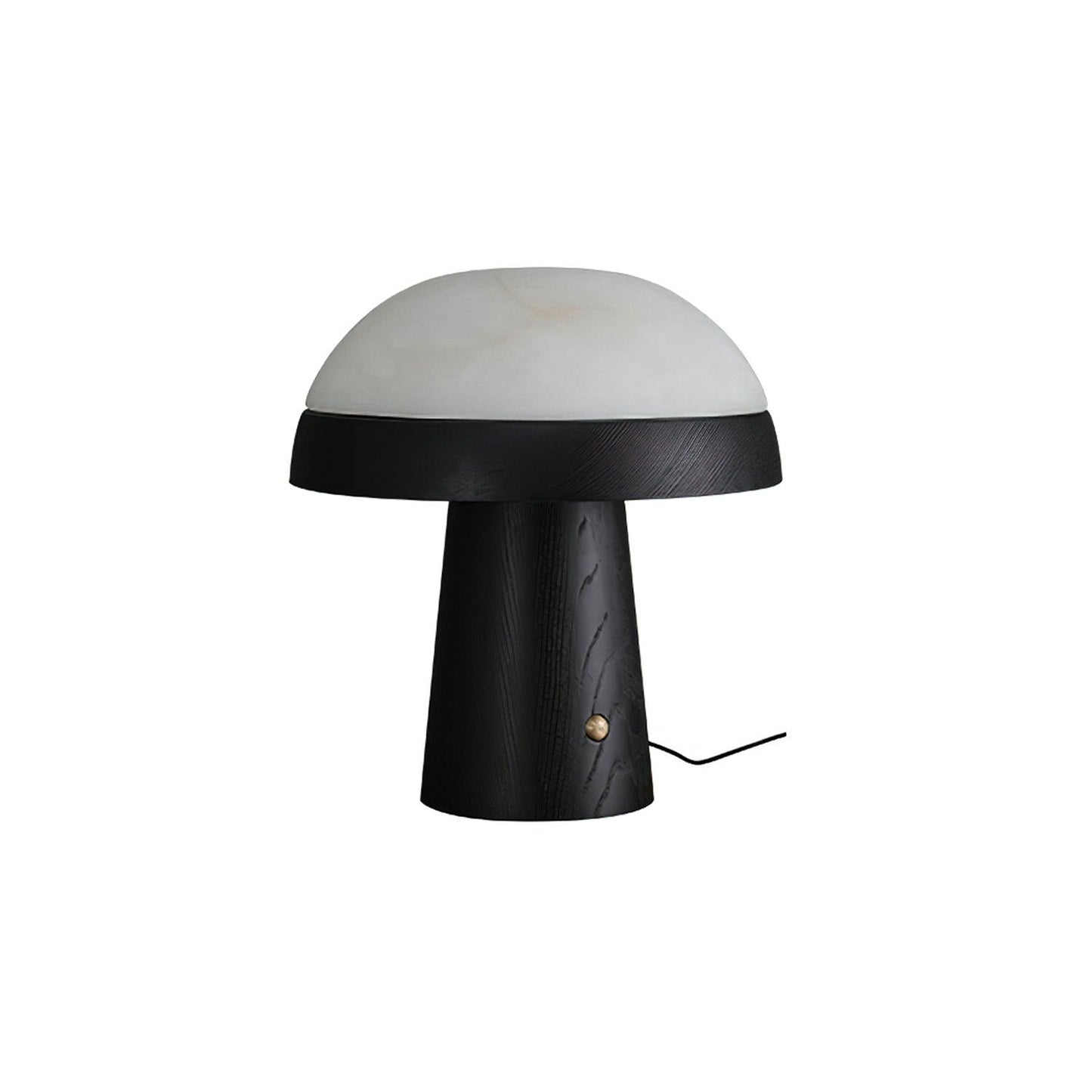 Mushroom Cloud Table Lamp | Wood & Alabaster | White Shade, Walnut & Black Options