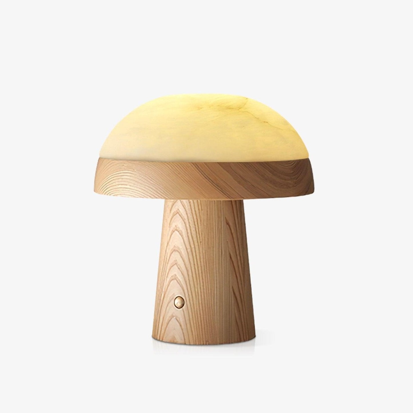Mushroom Cloud Table Lamp | Wood & Alabaster | White Shade, Walnut & Black Options