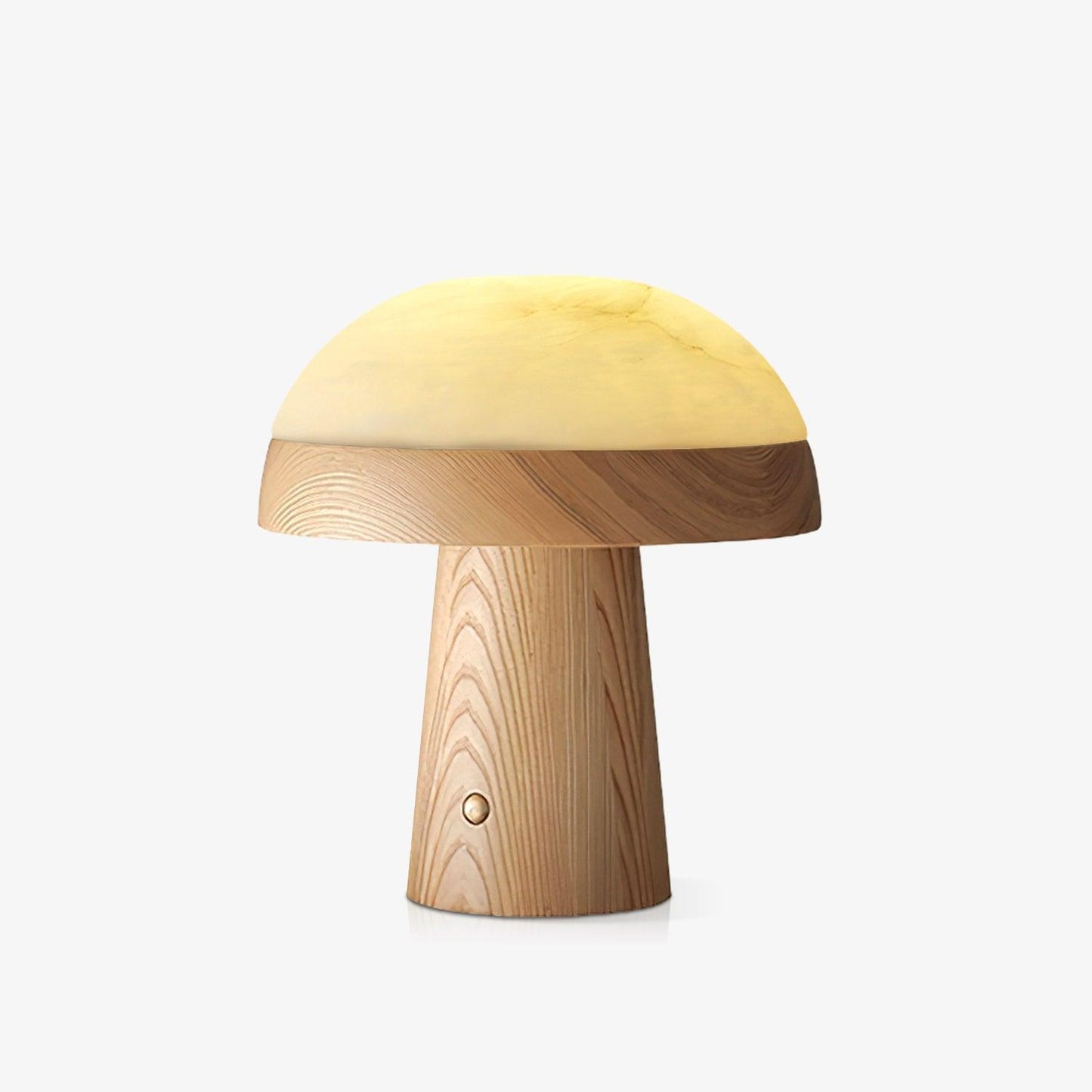 Mushroom Cloud Table Lamp | Wood & Alabaster | White Shade, Walnut & Black Options
