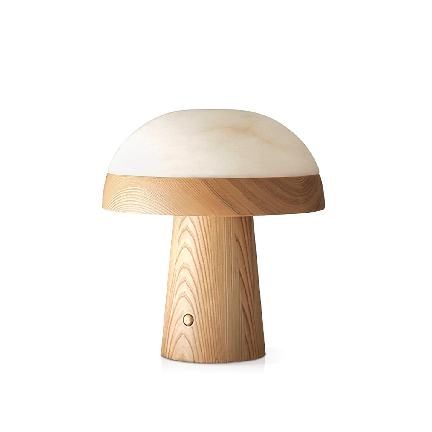 Mushroom Cloud Table Lamp | Wood & Alabaster | White Shade, Walnut & Black Options