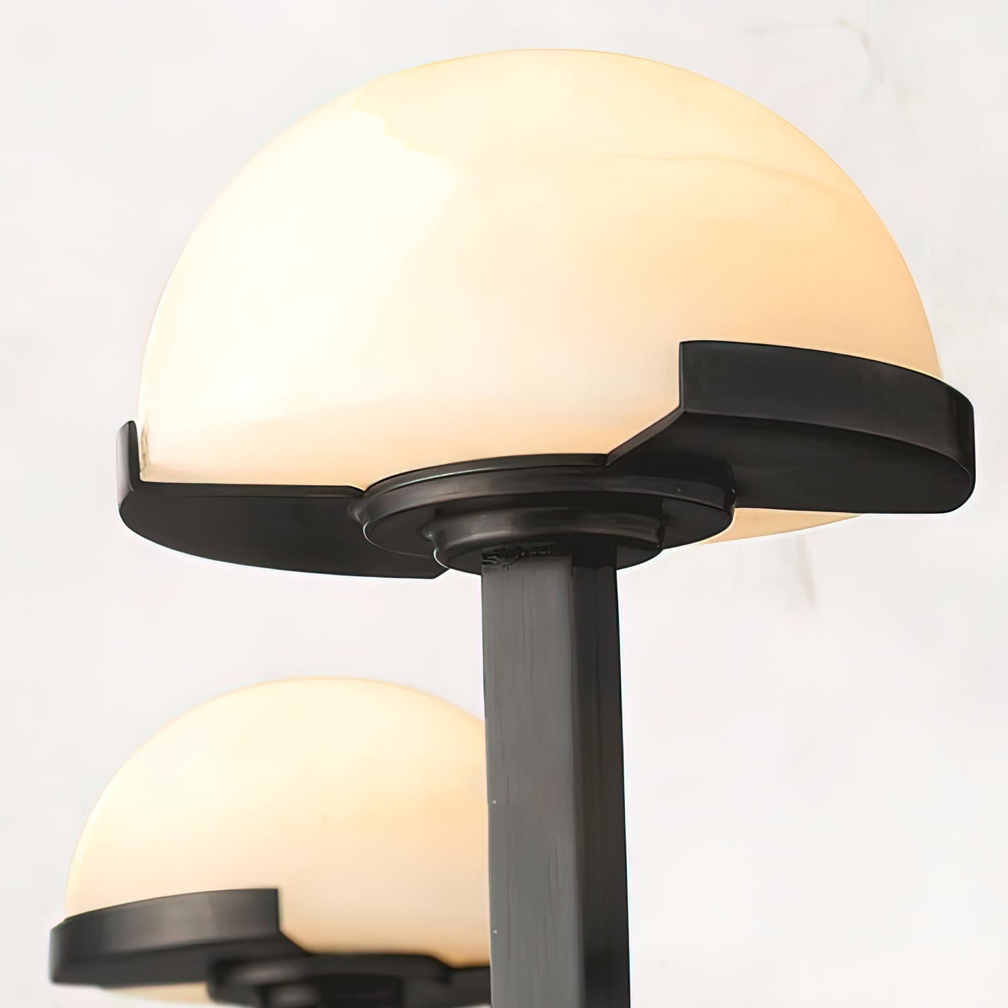 Mushroom Wall Lamp | Alabaster & Brass | White Shade