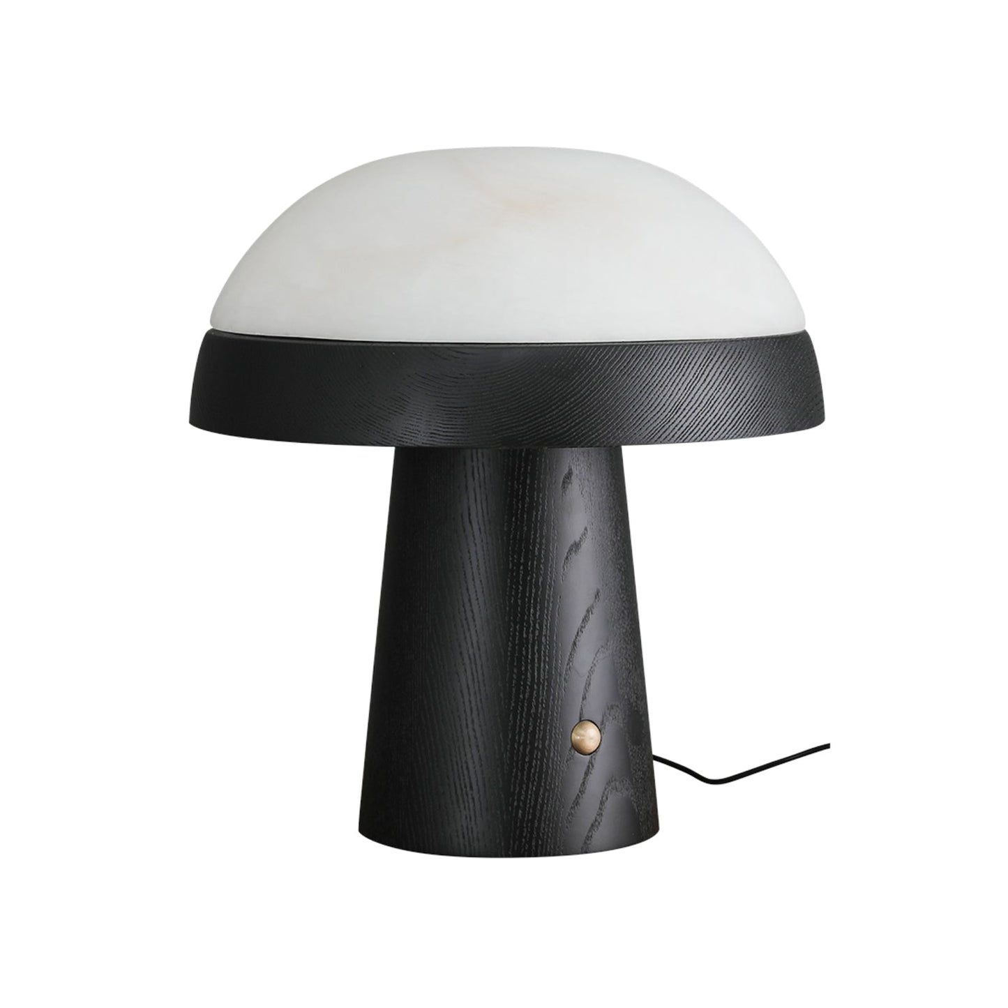 Mushroom Cloud Table Lamp | Wood & Alabaster | White Shade, Walnut & Black Options