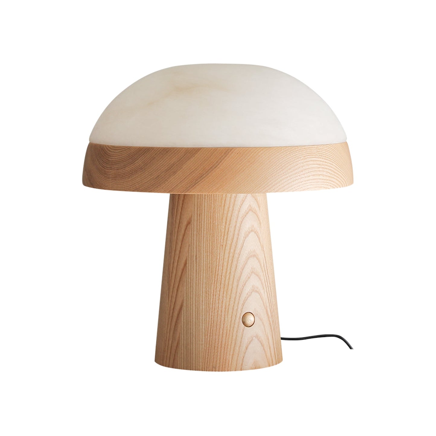 Mushroom Cloud Table Lamp | Wood & Alabaster | White Shade, Walnut & Black Options