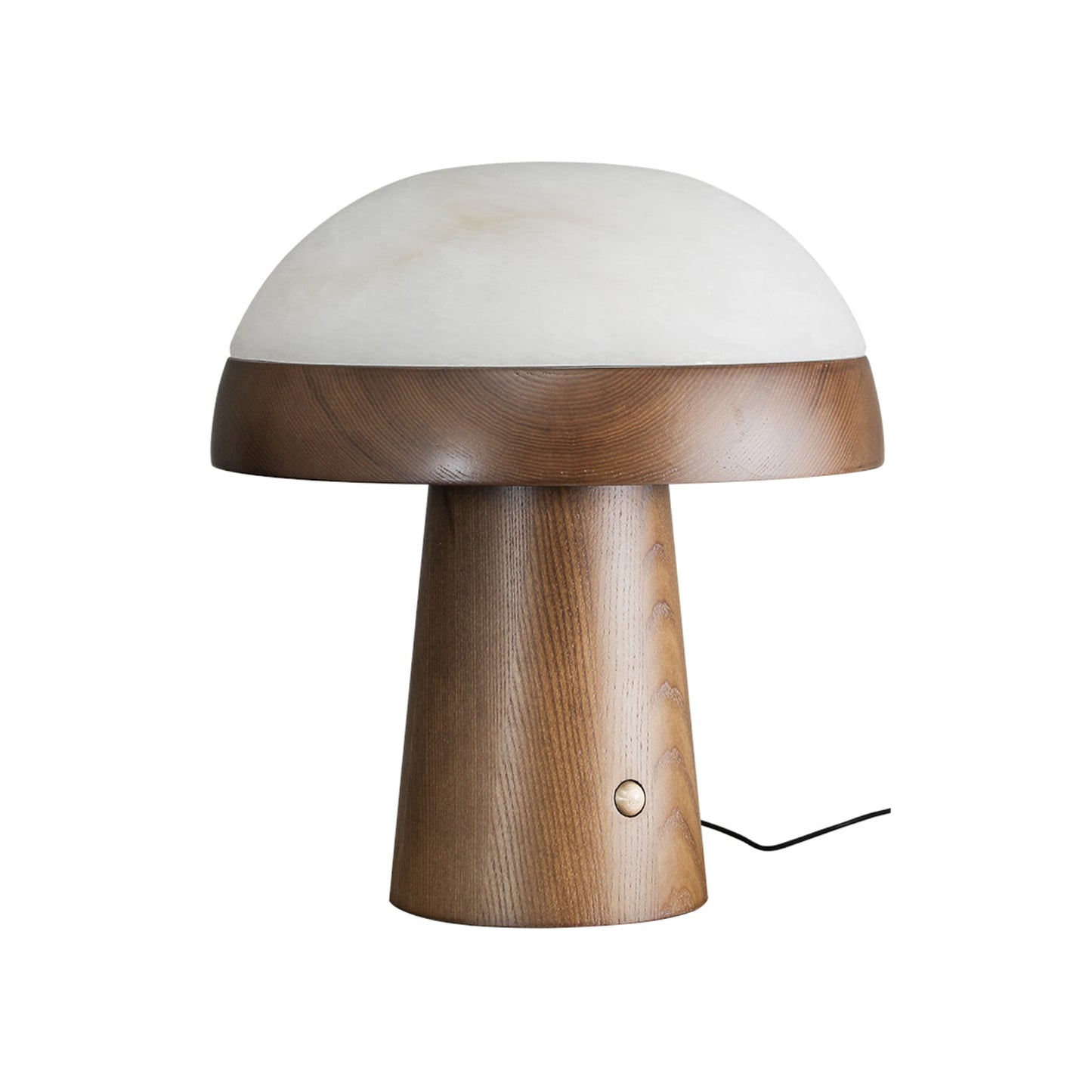 Mushroom Cloud Table Lamp | Wood & Alabaster | White Shade, Walnut & Black Options