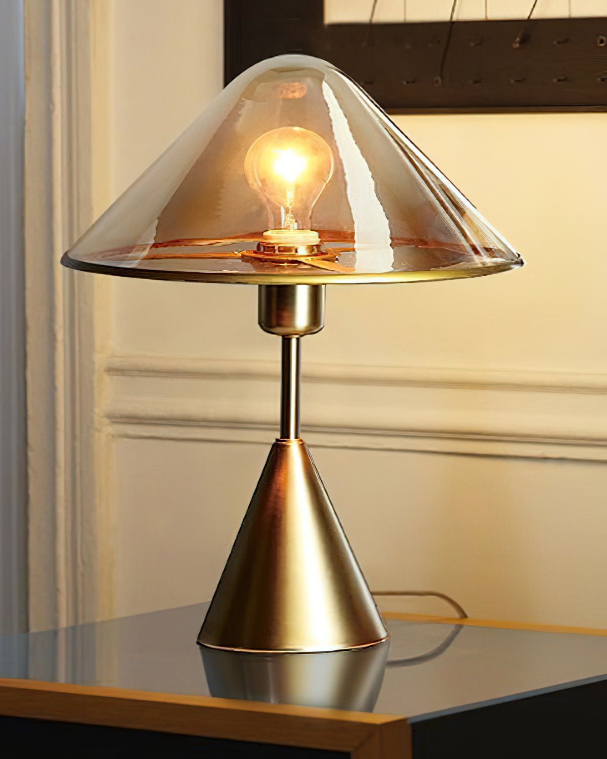 Mushroom Table Lamp | Retro Design | Orange & White