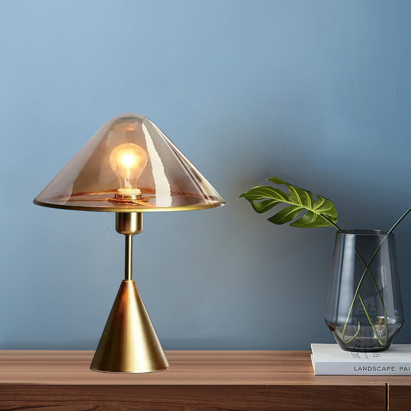 Mushroom Table Lamp | Retro Design | Orange & White