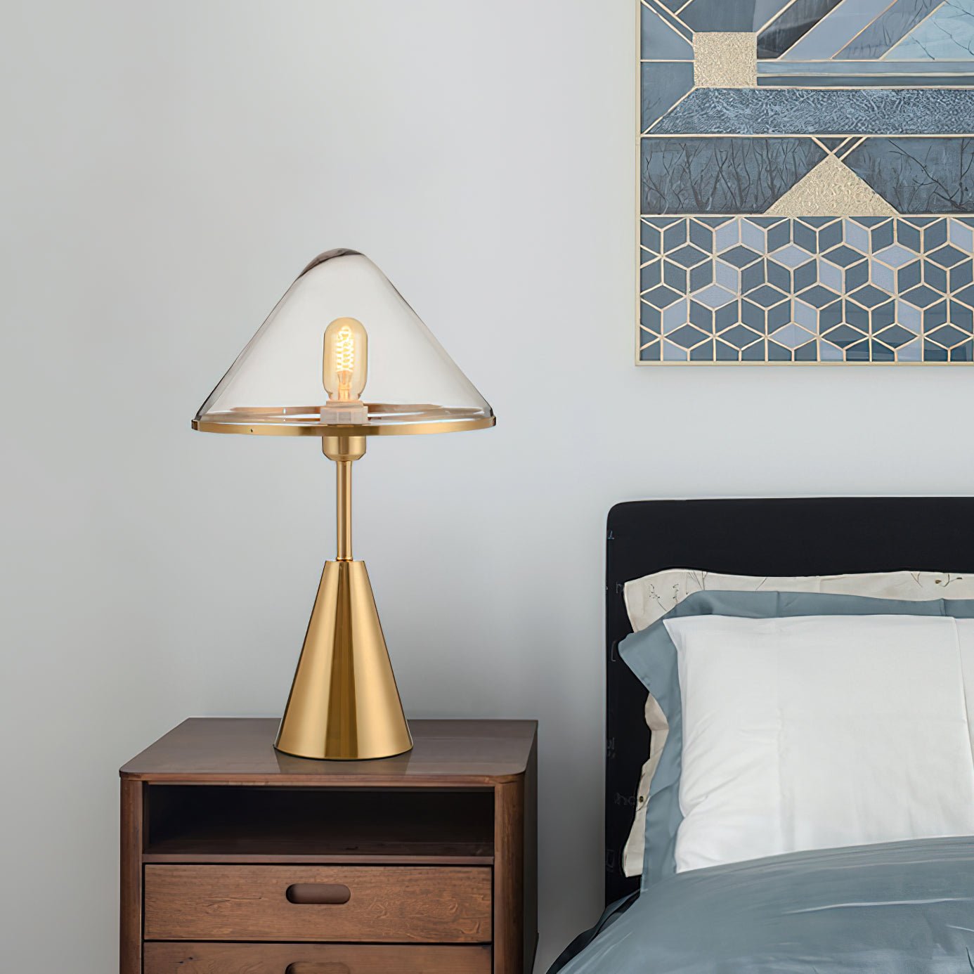 Mushroom Table Lamp | Retro Design | Orange & White