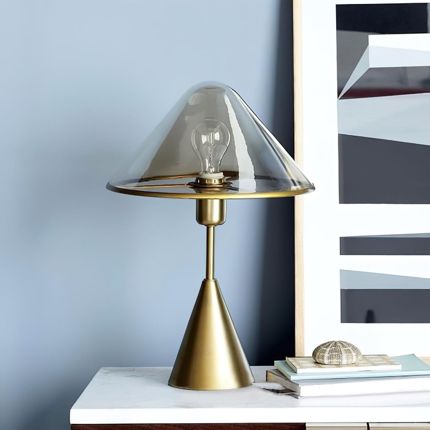 Mushroom Table Lamp | Retro Design | Orange & White