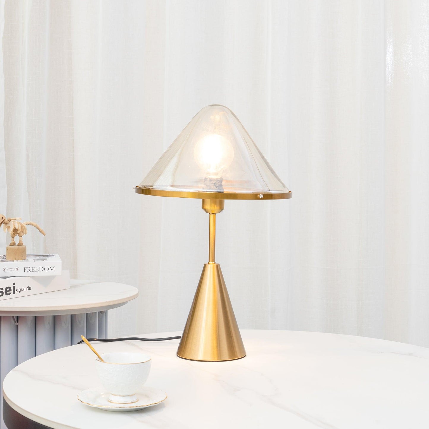 Mushroom Table Lamp | Retro Design | Orange & White