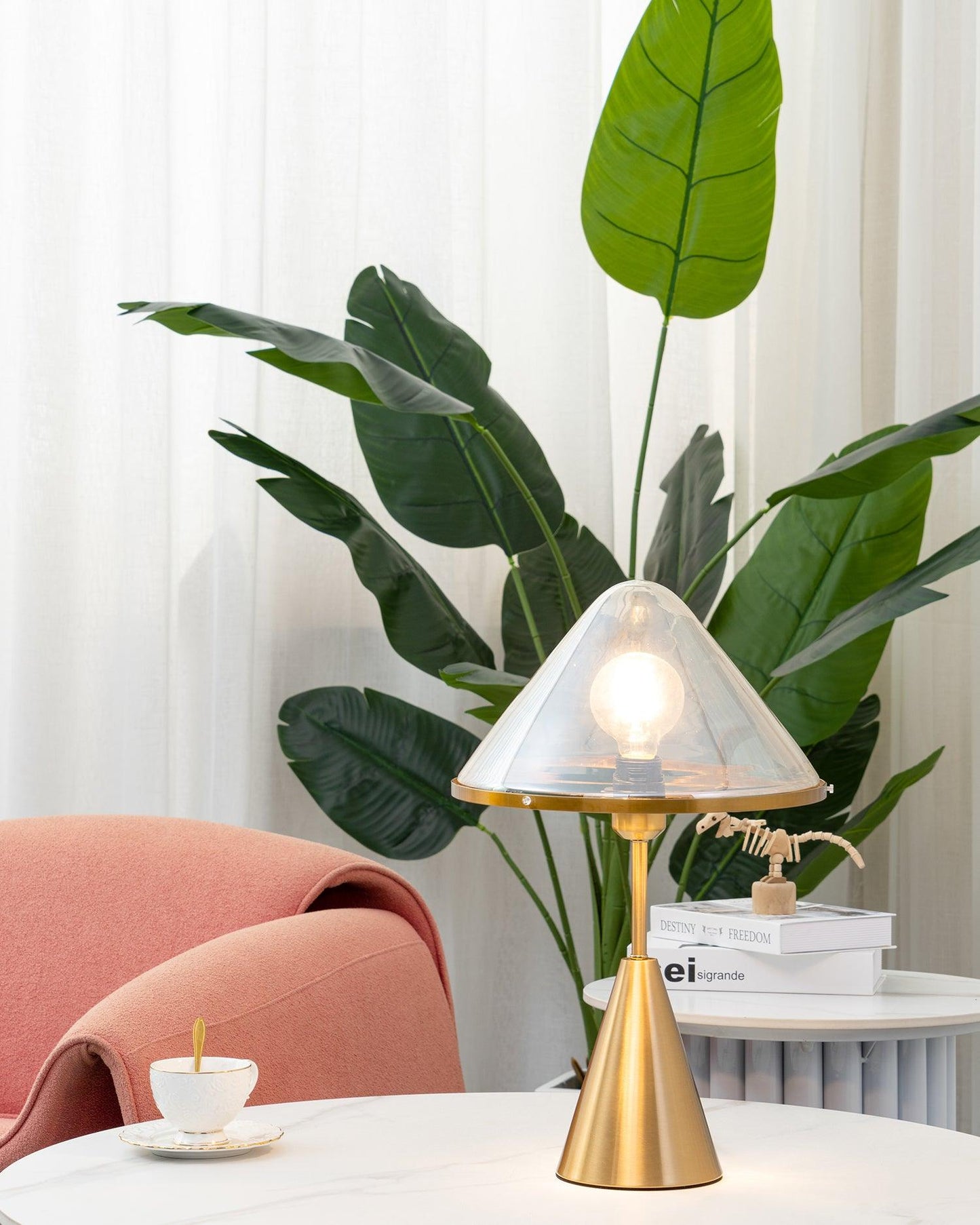 Mushroom Table Lamp | Retro Design | Orange & White