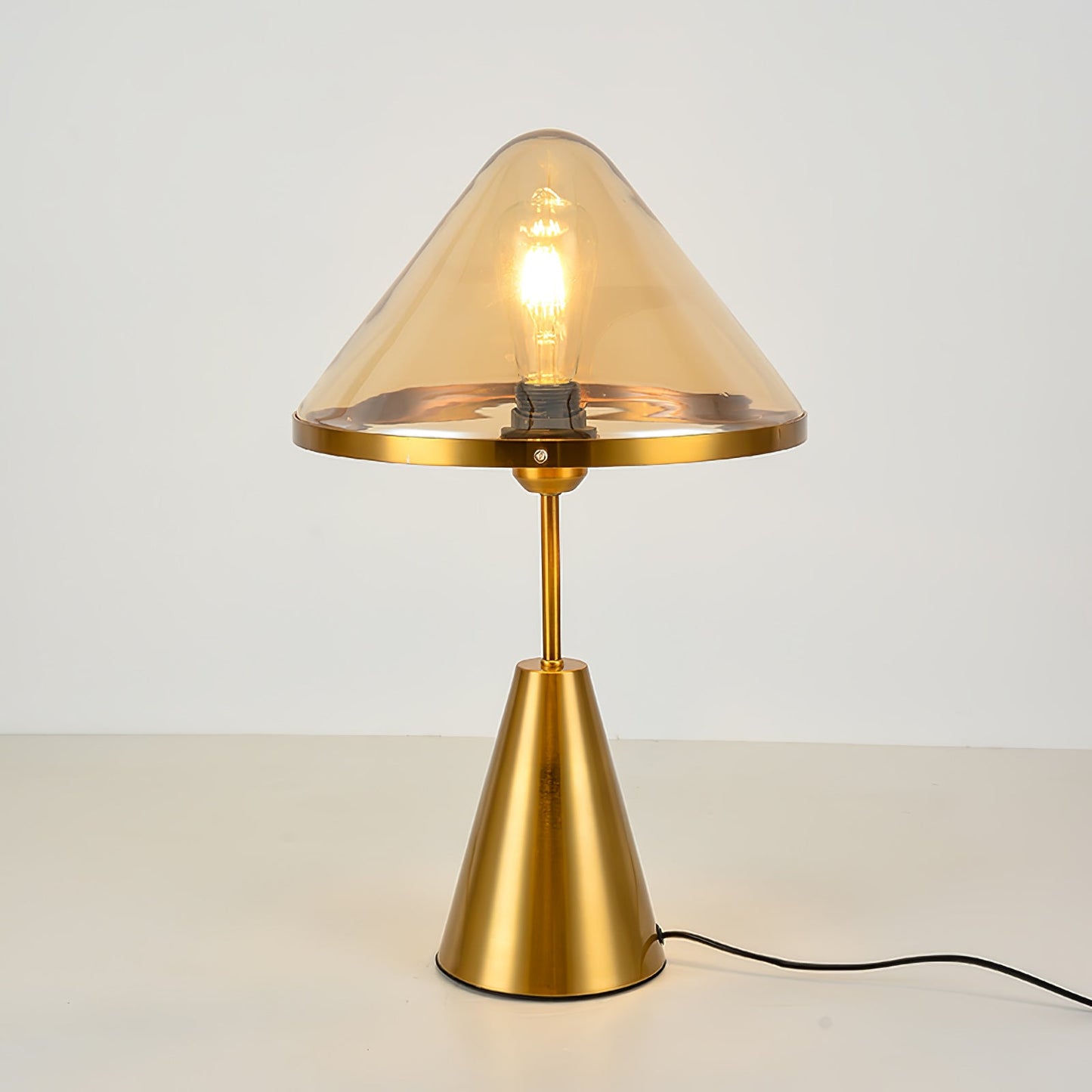 Mushroom Table Lamp | Retro Design | Orange & White
