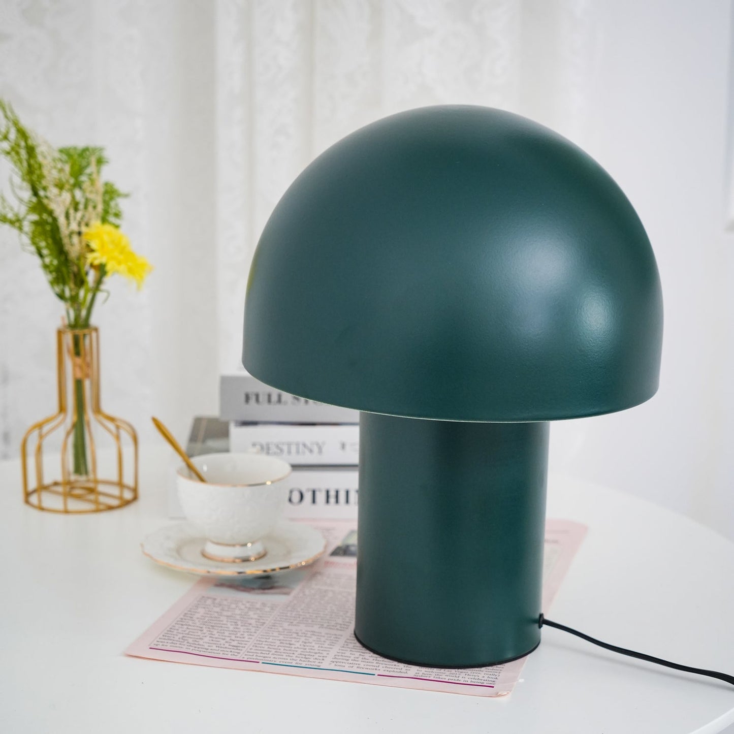 Mushroom Table Lamp | Metal & Iron | White, Green, Orange Options