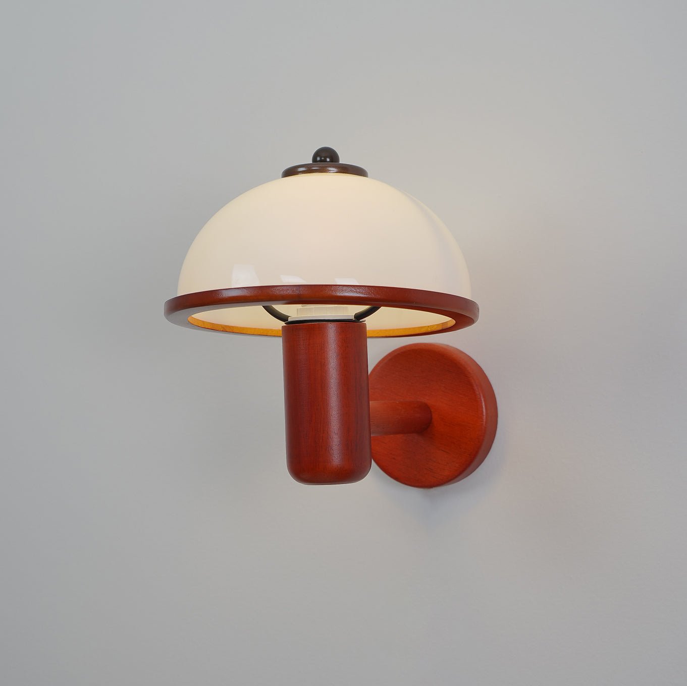 Mushroom Wall Lamp | Oak Wood & White Shade | 2-Pack