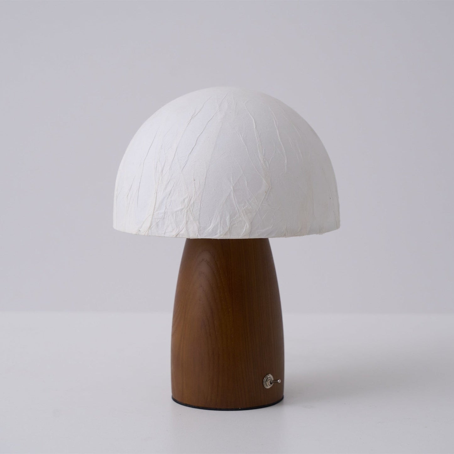 Myco Mushroom Table Lamp | Wooden Base | White Shade