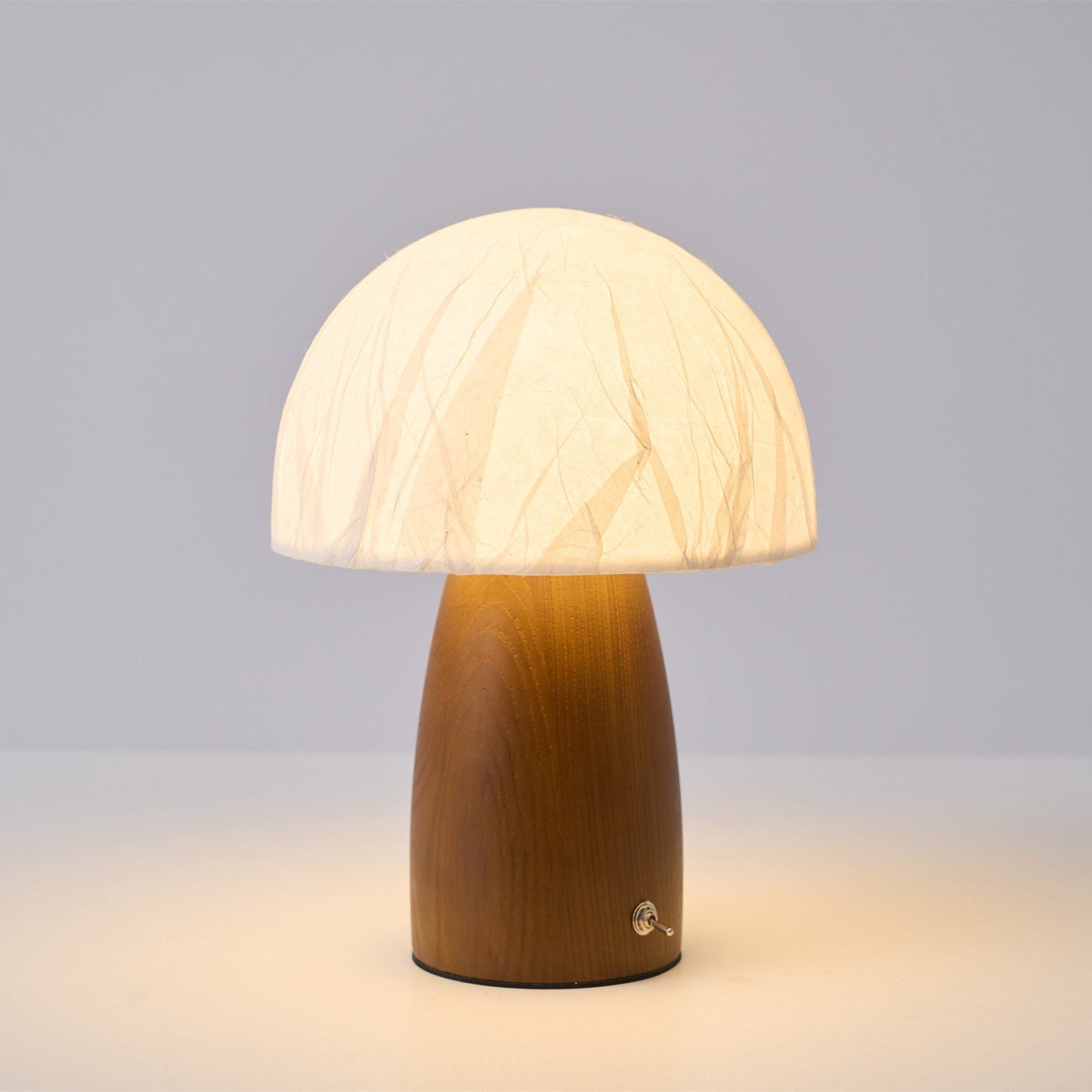 Myco Mushroom Table Lamp | Wooden Base | White Shade