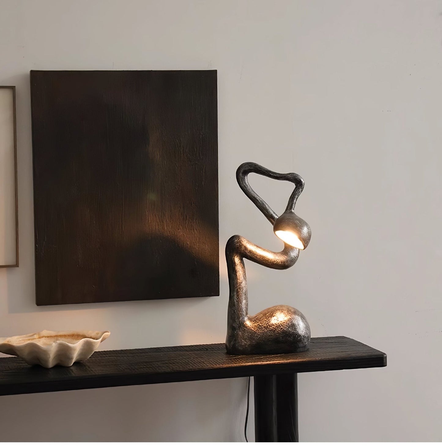 Myrrh Table Lamp | Metal & Fiberglass | Black
