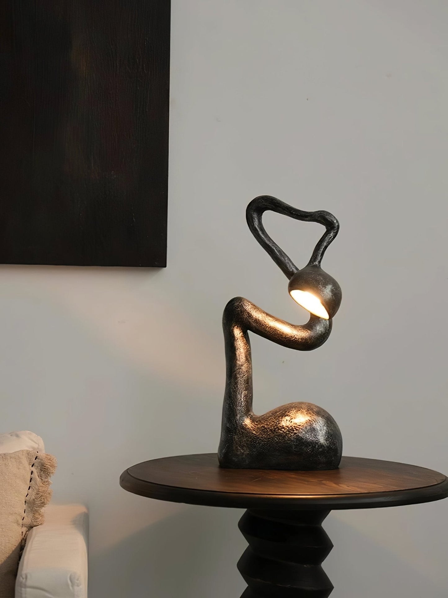 Myrrh Table Lamp | Metal & Fiberglass | Black