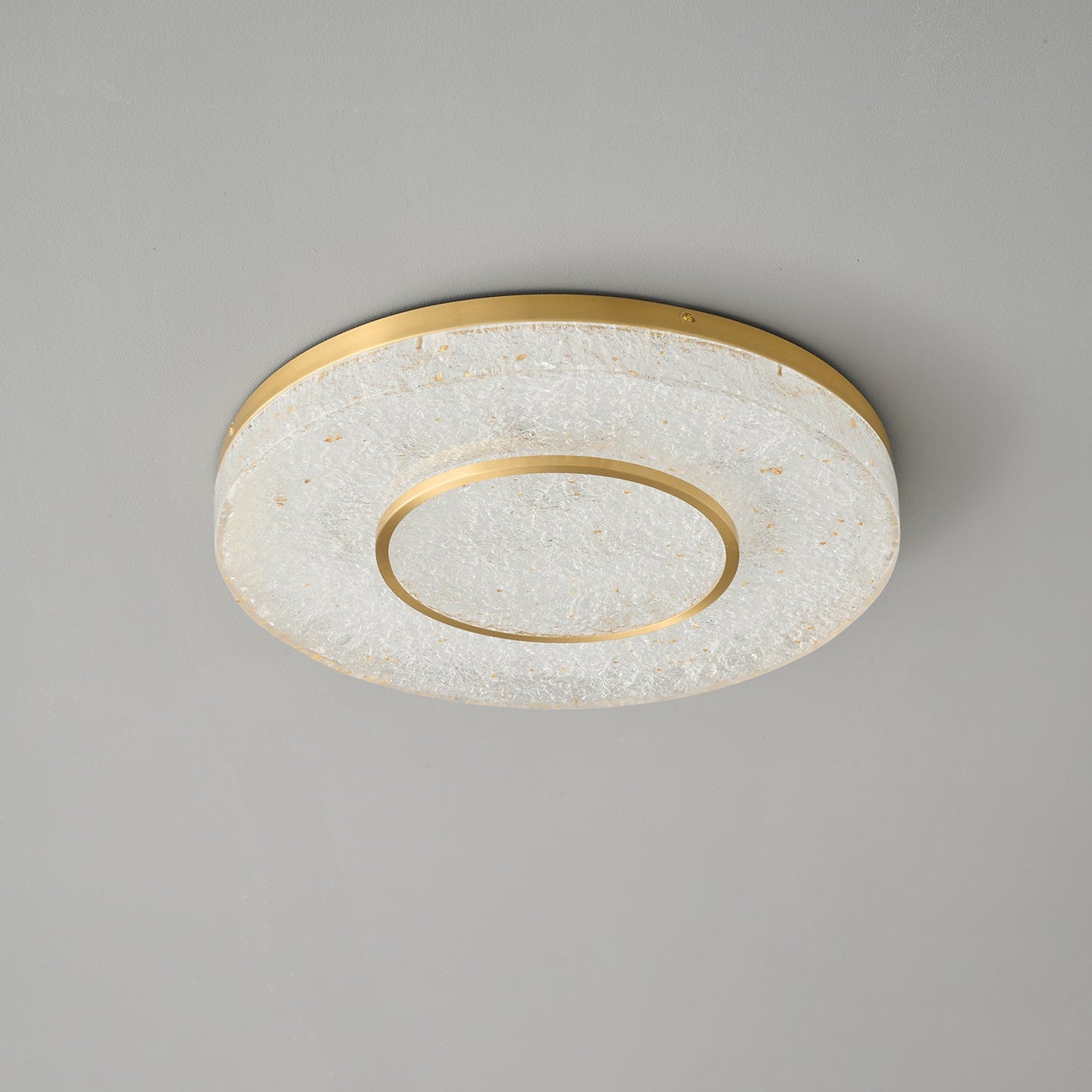 Mysterious Circle Ceiling Lamp | Brass & Resin | Clear Shade