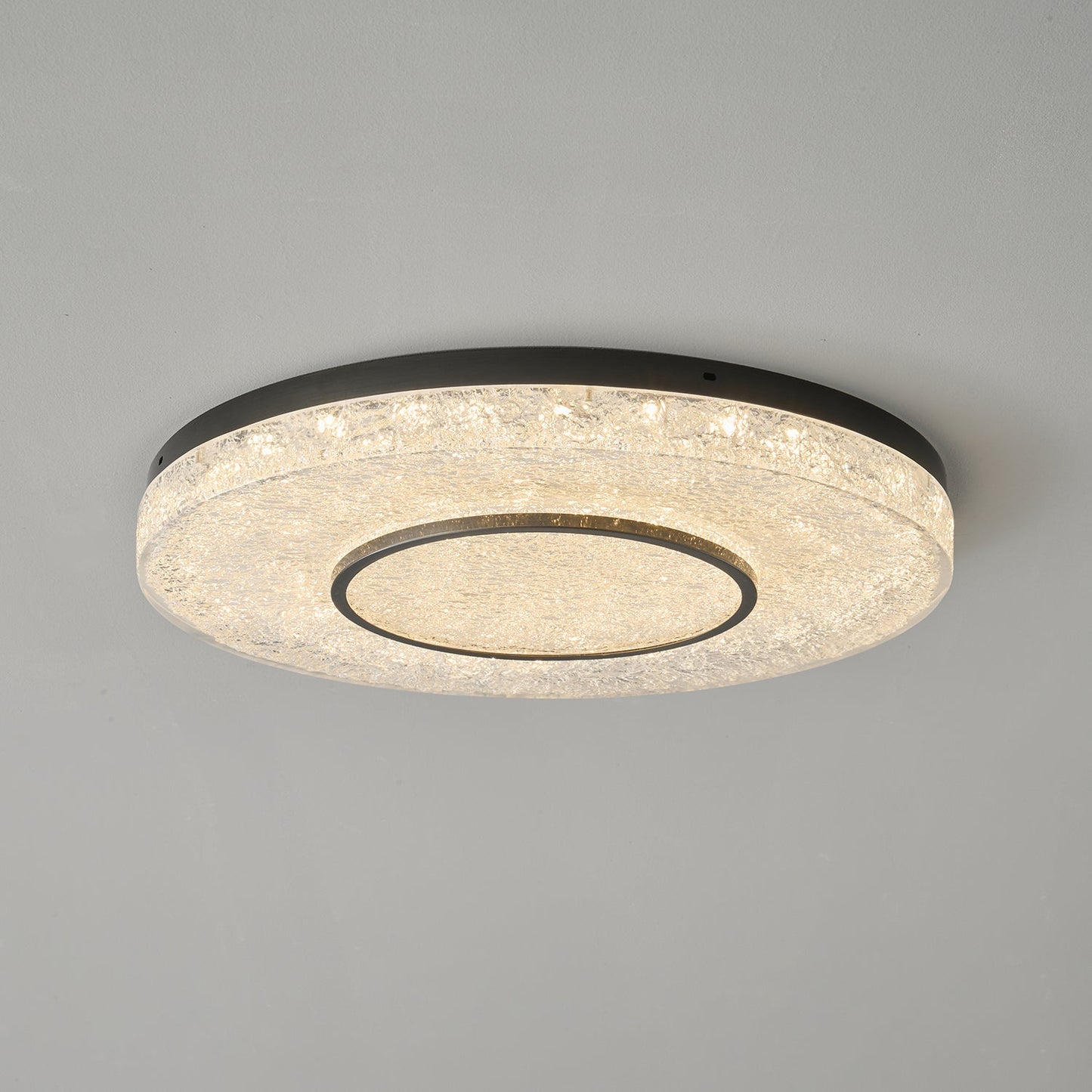 Mysterious Circle Ceiling Lamp | Brass & Resin | Clear Shade