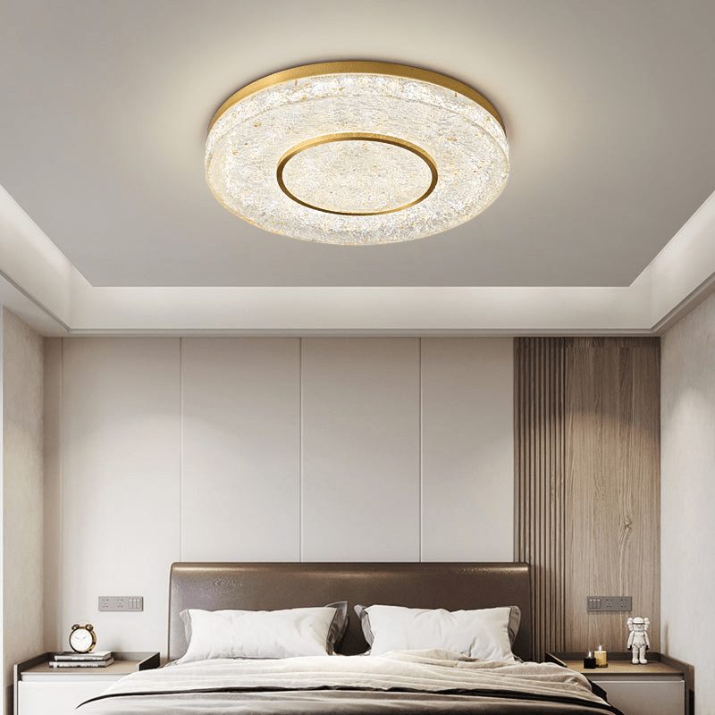 Mysterious Circle Ceiling Lamp | Brass & Resin | Clear Shade