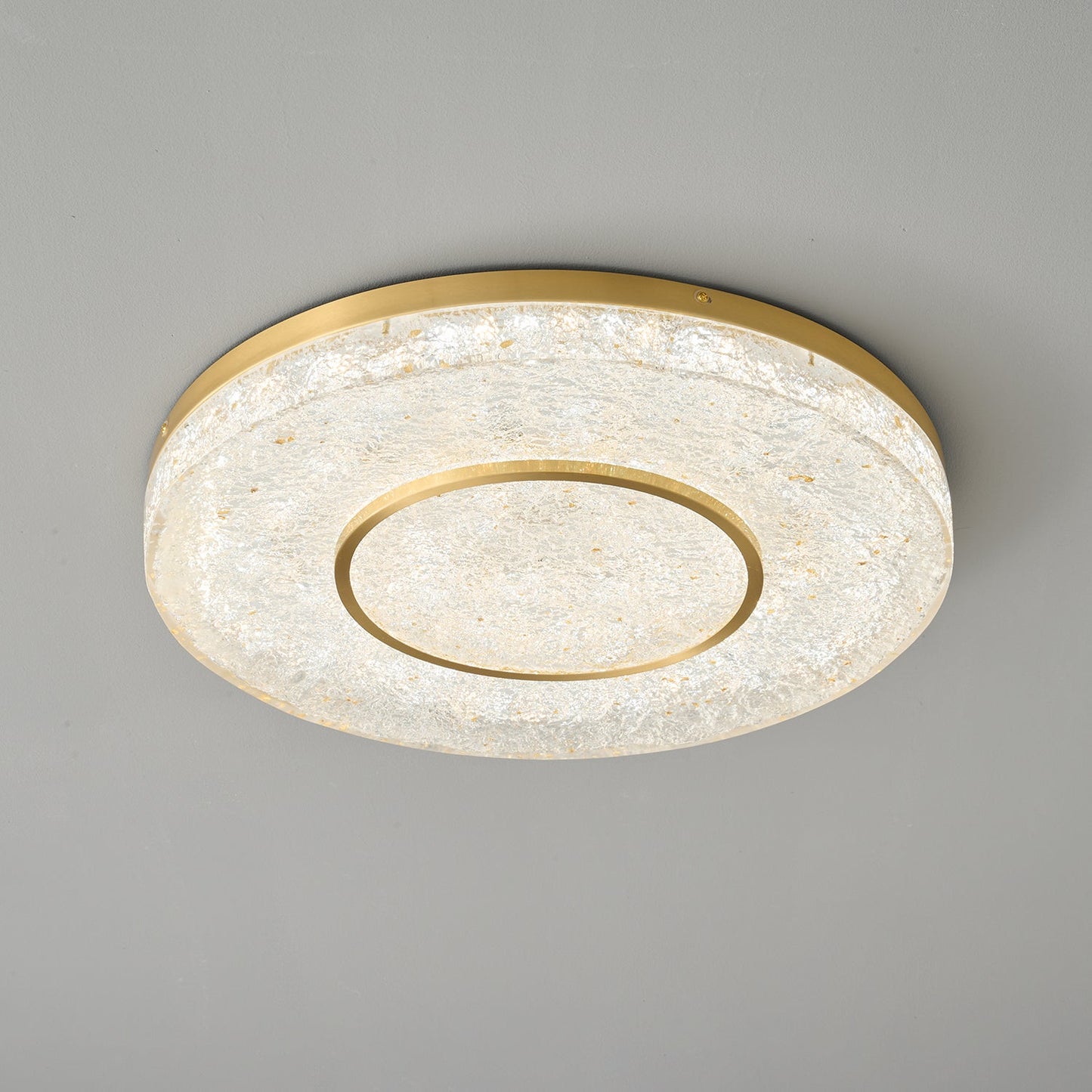 Mysterious Circle Ceiling Lamp | Brass & Resin | Clear Shade