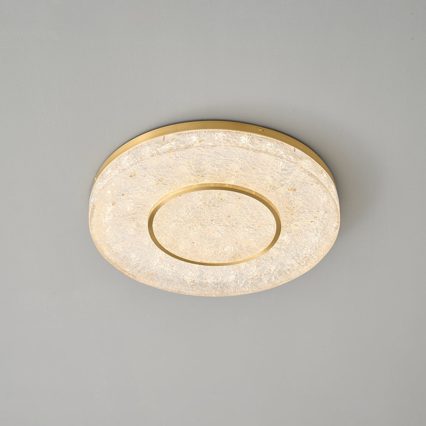 Mysterious Circle Ceiling Lamp | Brass & Resin | Clear Shade