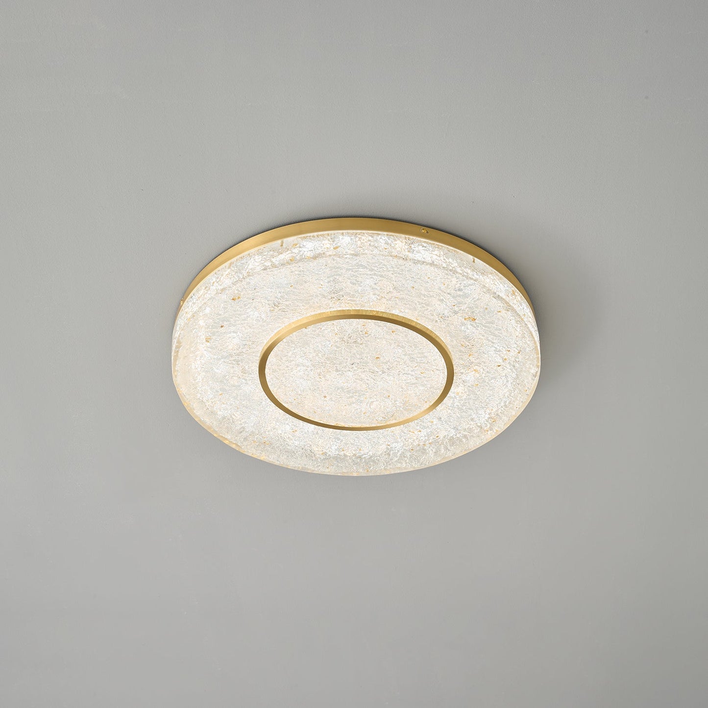 Mysterious Circle Ceiling Lamp | Brass & Resin | Clear Shade