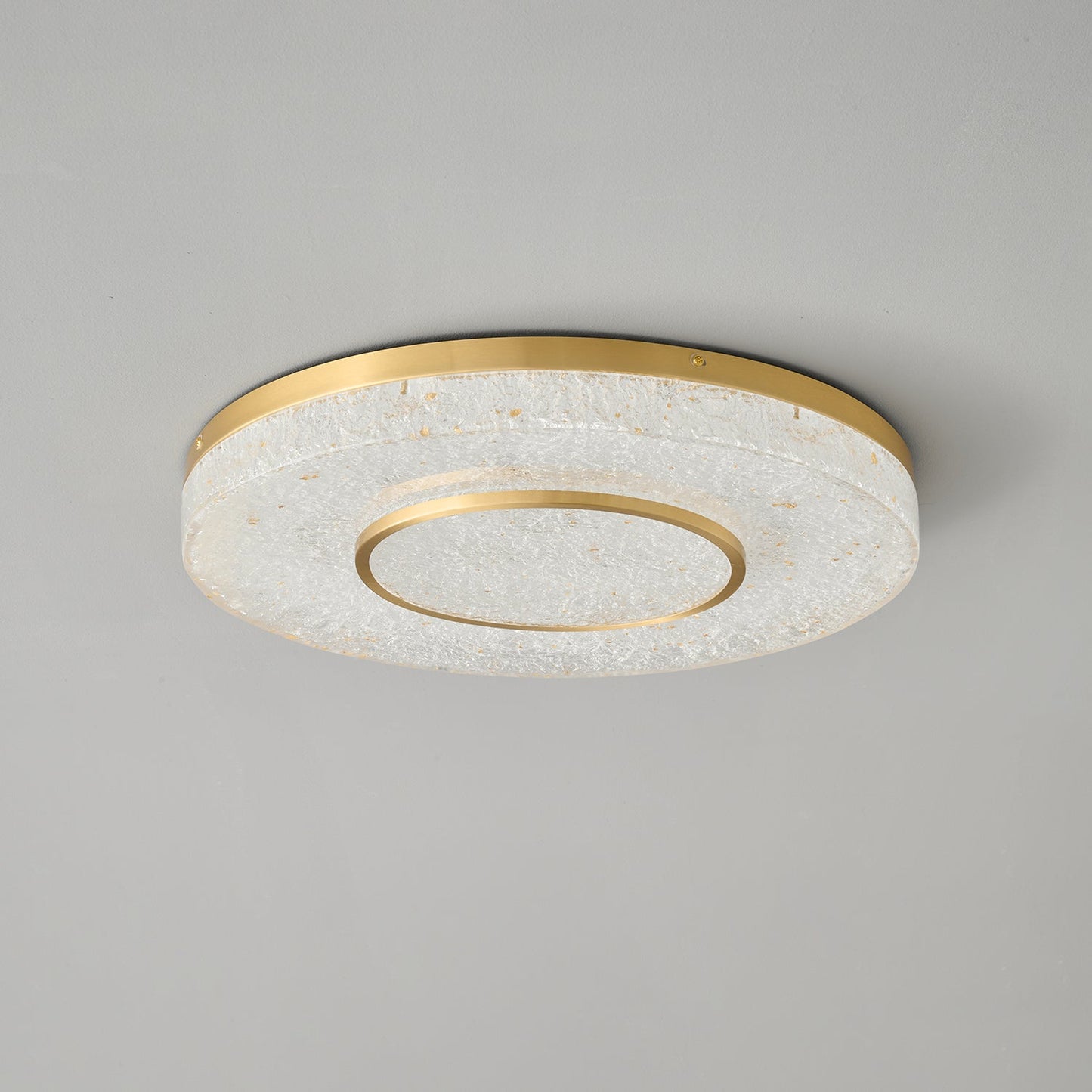 Mysterious Circle Ceiling Lamp | Brass & Resin | Clear Shade