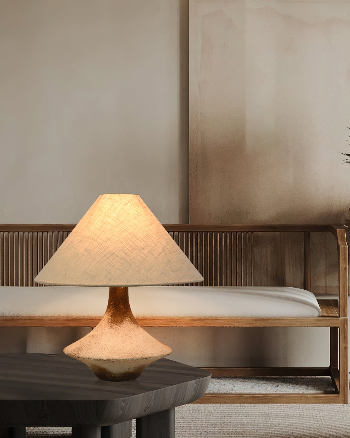 Napa Valley Table Lamp | Metal Ceramic Fabric | Beige