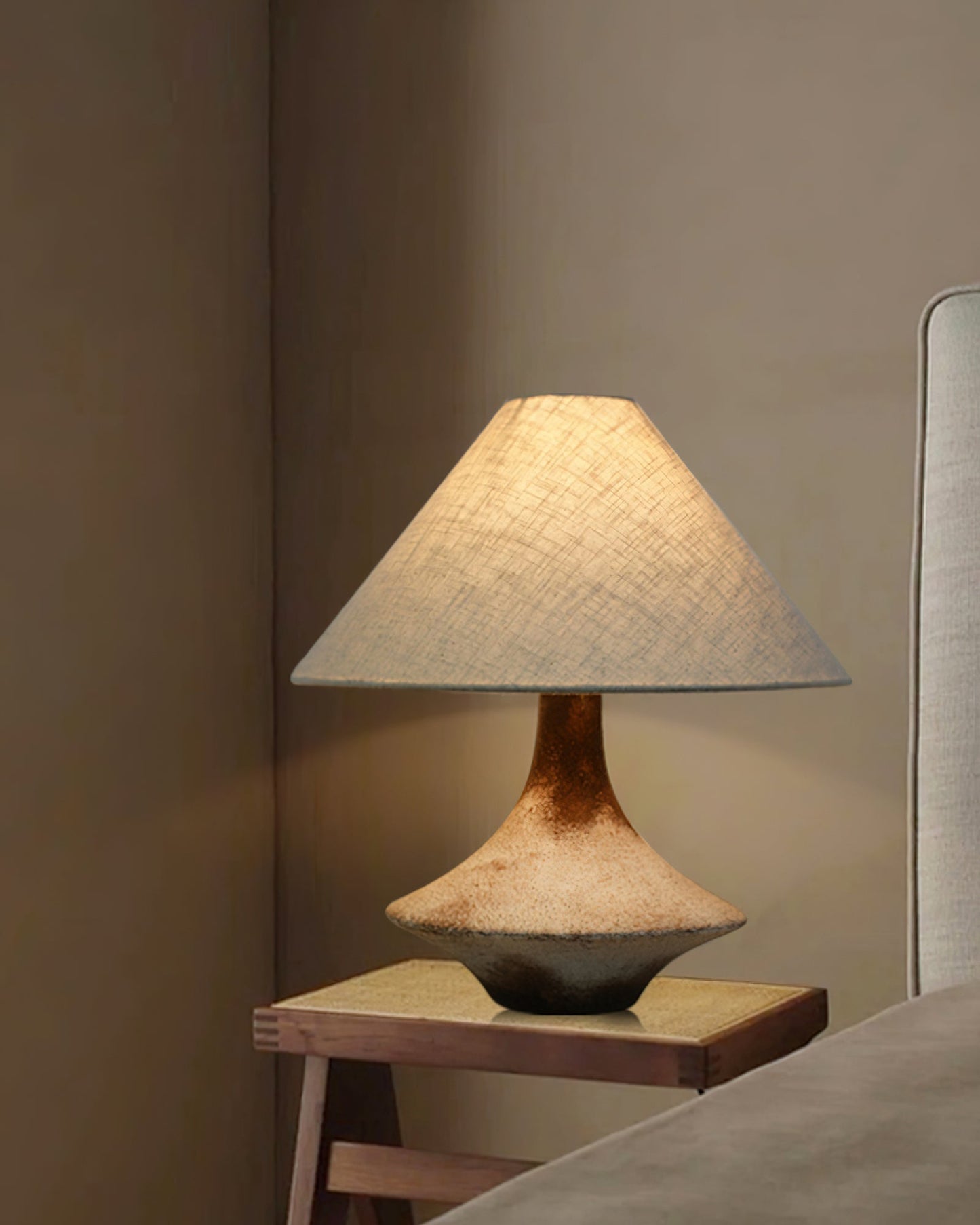 Napa Valley Table Lamp | Metal Ceramic Fabric | Beige